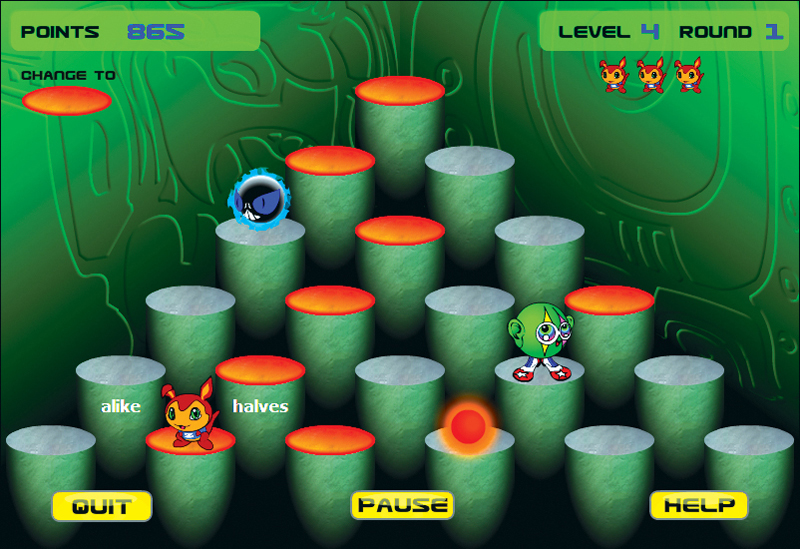 Ziggy’s Pyramid is an arcade-style game with four levels of play.